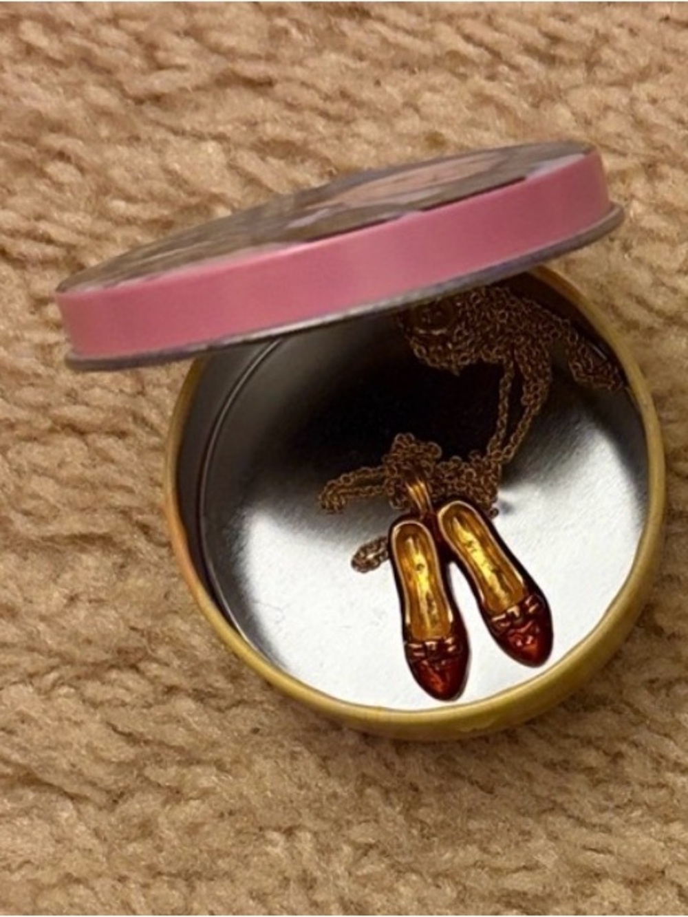 Ruby slipper necklace